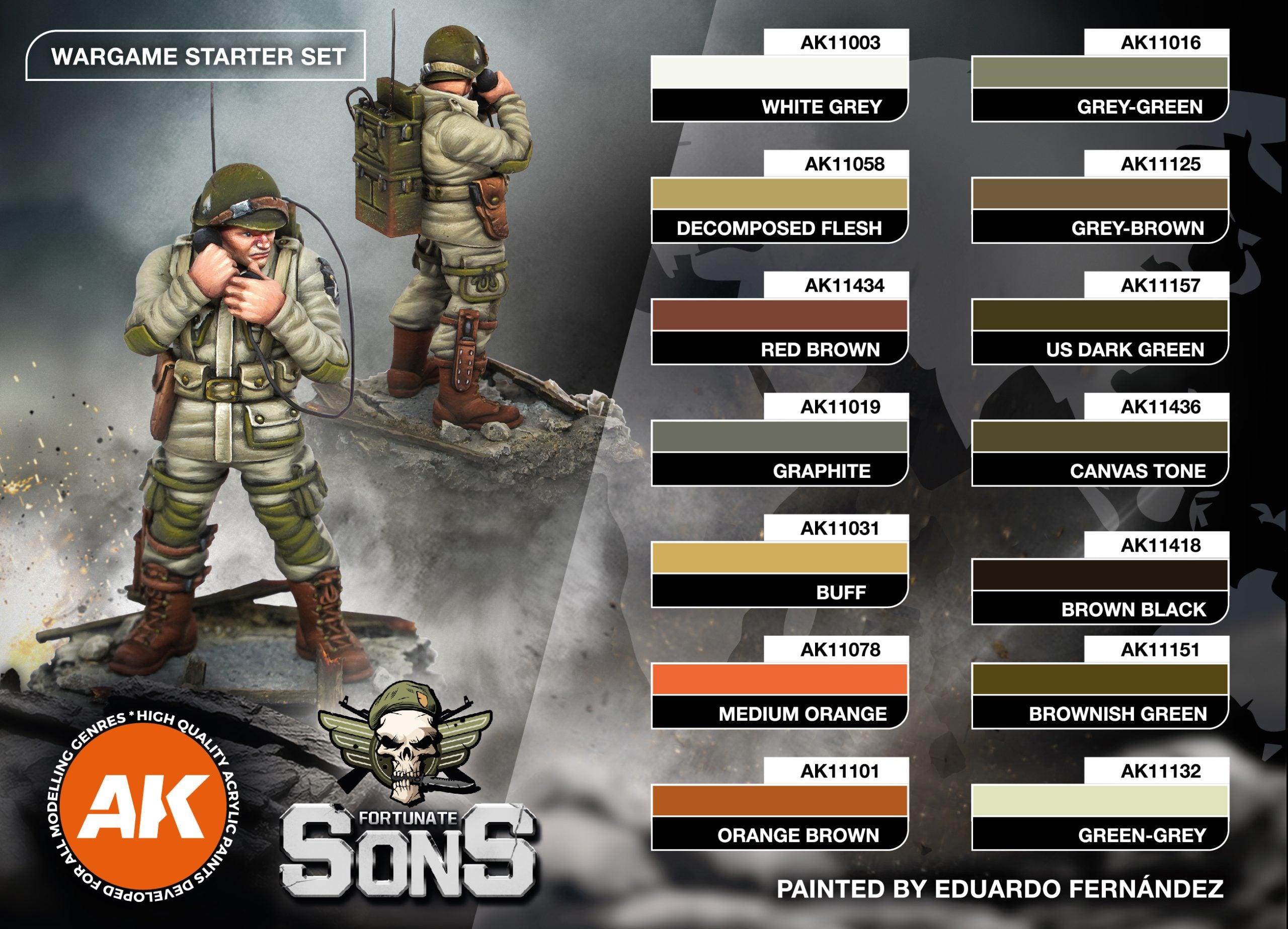 US Airborne Division D-Day Wargame Starter Set 14 Colours And 1 Figure  AK11778 - Hobby Heaven