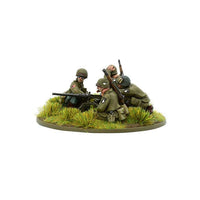 Miniatures of heavy weapons from the Bolt Action US Marine Corps Starter Army, including machine guns and anti-tank guns for tactical advantage.
