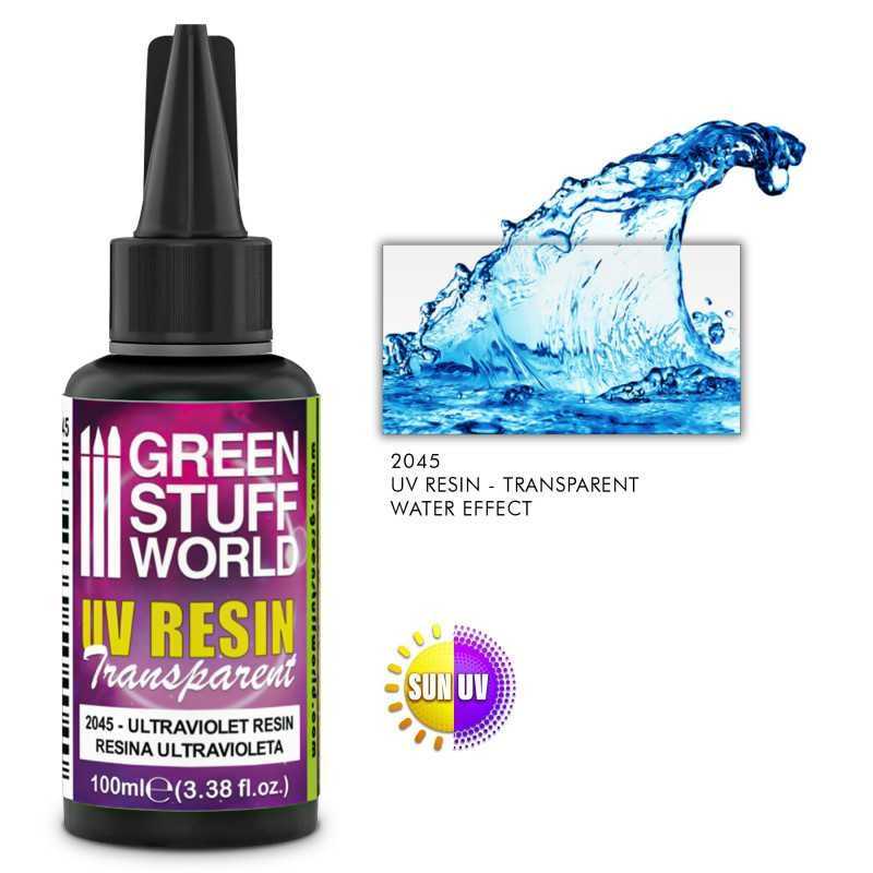UV Resin 100ml Transparent Water Effect bottle and clear water splash example