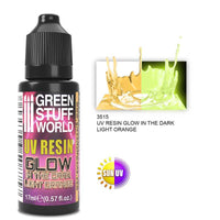 Green Stuff World UV Resin 17ml Light Orange bottle and color example