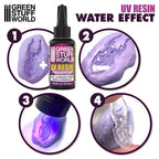 Step-by-step process of creating water effects using UV Resin 100ml Transparent