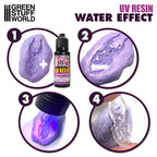 Step-by-step process of creating water effect using UV Resin Transparent
