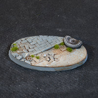 Gamers Grass Urban Warfare 75mm Oval Bases x3pcs Painted Resin Bases
