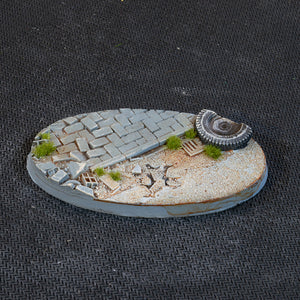 Gamers Grass Urban Warfare 75mm Oval Bases x3pcs Painted Resin Bases