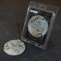 Gamers Grass Urban Warfare 100mm round base: the Battle Ready Bases blister beside the single painted base