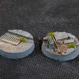 Gamers Grass Urban Warfare 25mm Round Bases x10pc Painted Resin Base