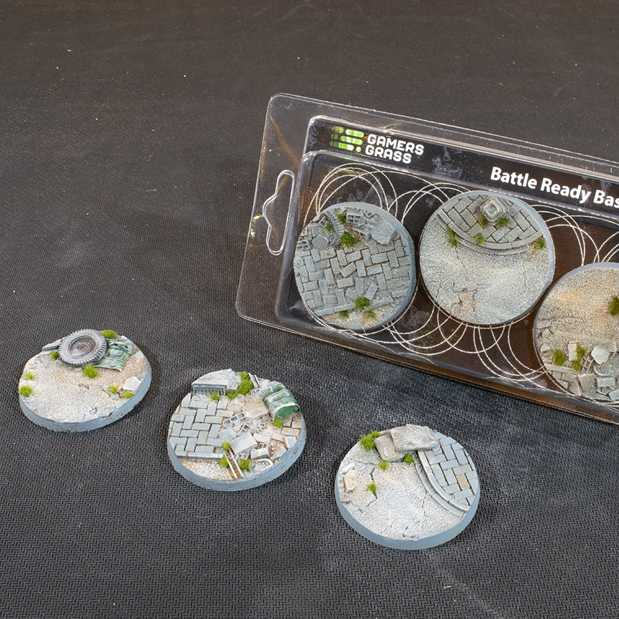 Gamers Grass Urban Warfare 50mm Round Bases x3pcs Painted Resin Base