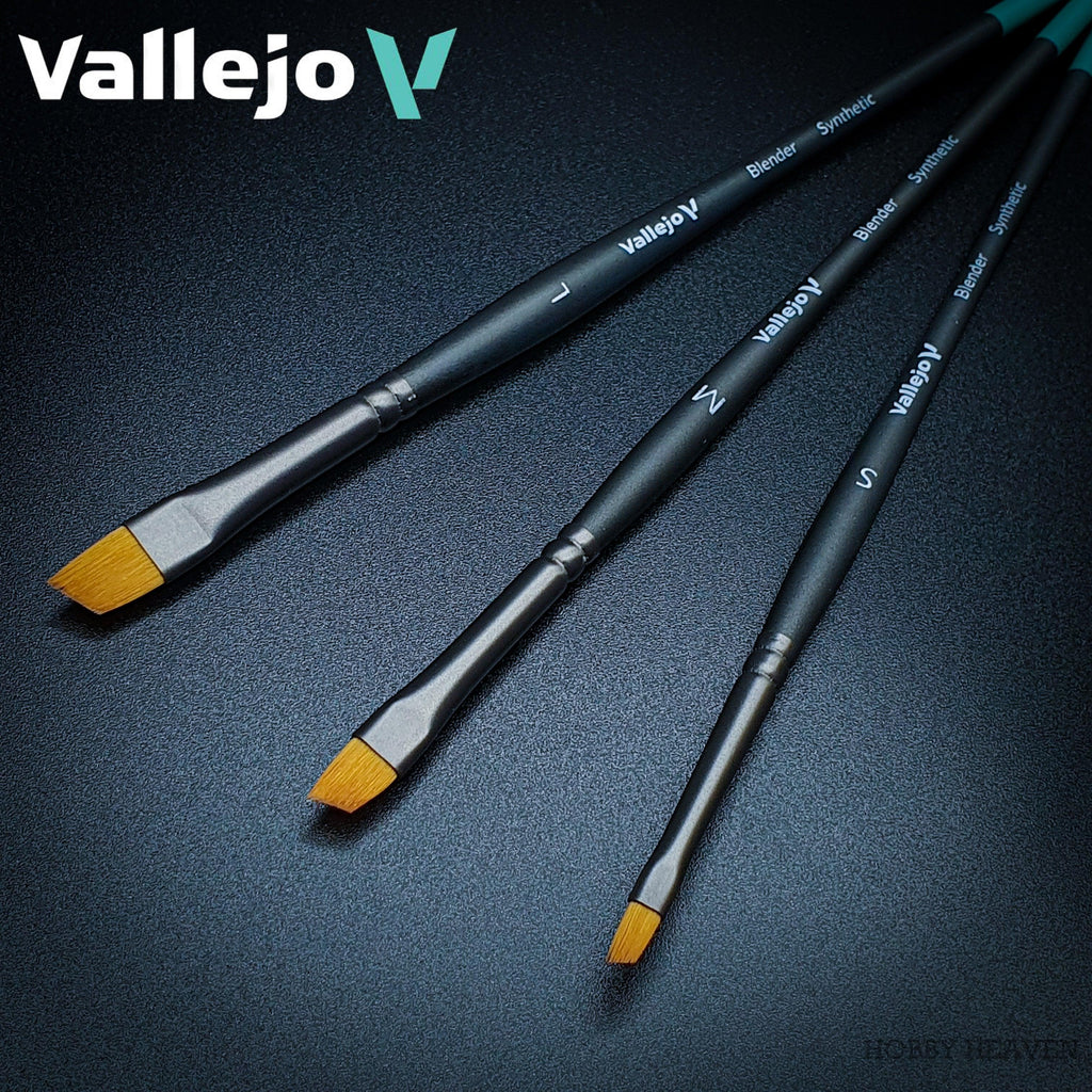 Vallejo Blender Flat Angled Brush Series Singles Full Range - Hobby Heaven