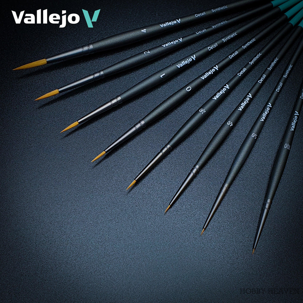 Vallejo Detail Synthetic Round Brush Series Singles Full Range - Hobby Heaven