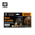 Vallejo Effects Color Paint Set Wood And Leather 8 Paints VAL70182 - Hobby Heaven