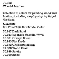 Vallejo Effects Color Paint Set Wood And Leather 8 Paints VAL70182 - Hobby Heaven