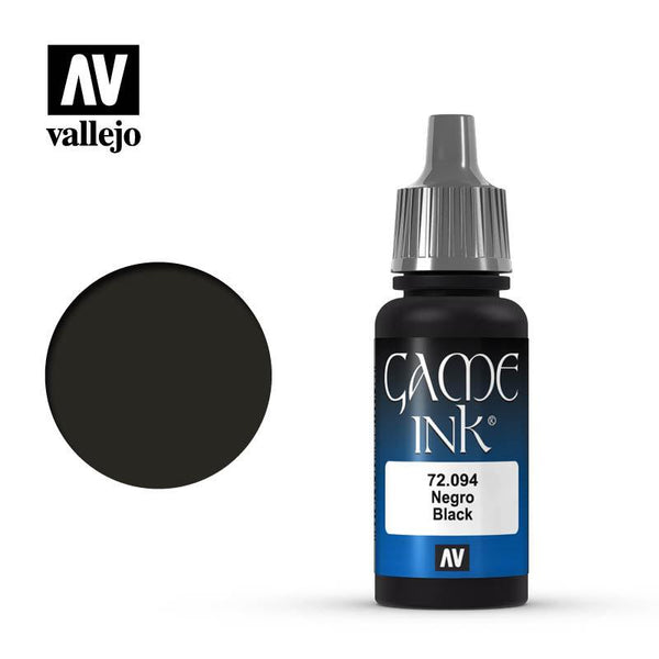 Vallejo Game Ink - Black Game Color 17ml 72.094 - Hobby Heaven