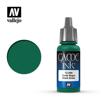 Vallejo Game Ink - Black Green Game Color 17ml 72.090 - Hobby Heaven