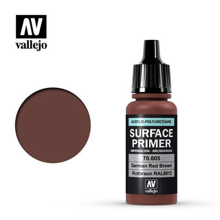 Vallejo German Red Brown (RAL 8012) Surface Primer 17ml Polyurethane VAL70605 - Hobby Heaven