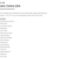 Vallejo Model Color Paint Set Basic Colors USA 16 Paints VAL70140 - Hobby Heaven