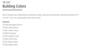 Vallejo Model Color Paint Set Building Colors 8 Paints VAL70137 - Hobby Heaven