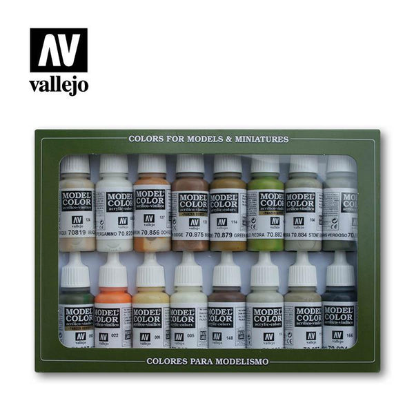 Vallejo Model Color Paint Set Earth Tones 16 Paints VAL70141 - Hobby Heaven