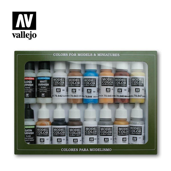 Vallejo Model Color Paint Set Folsktone Specialist 16 Paints VAL70102 - Hobby Heaven