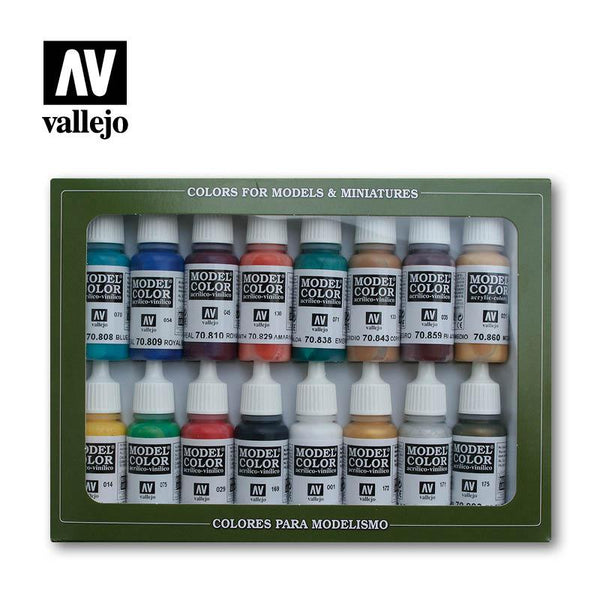 Vallejo Model Color Paint Set Medieval Colors 16 Paints VAL70142 - Hobby Heaven