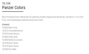 Vallejo Model Color Paint Set Panzer Colors 8 Paints VAL70108 - Hobby Heaven