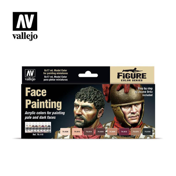 Vallejo Paint Set Face Painting 8 Paints Figure Color Series VAL70119 - Hobby Heaven