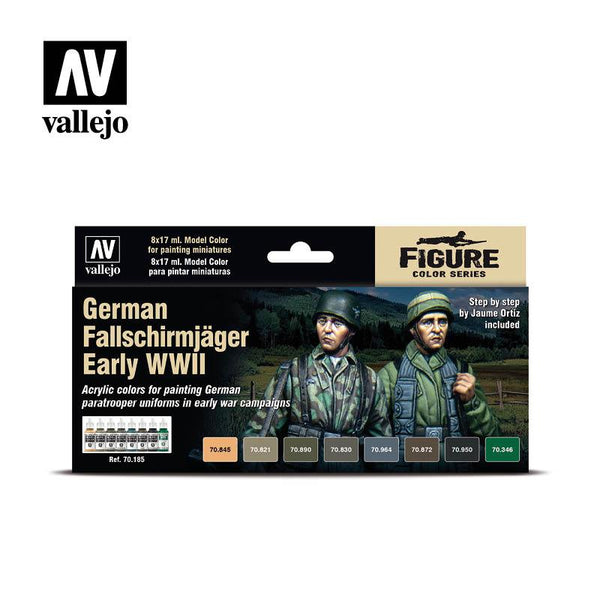 Vallejo Paint Set German Fallschirmjäger Early WWII 8 Paints Figure Color Series VAL70185 - Hobby Heaven