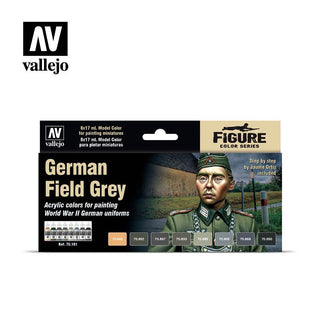 Vallejo Paint Set German Field Grey 8 Paints Figure Color Series VAL70181 - Hobby Heaven