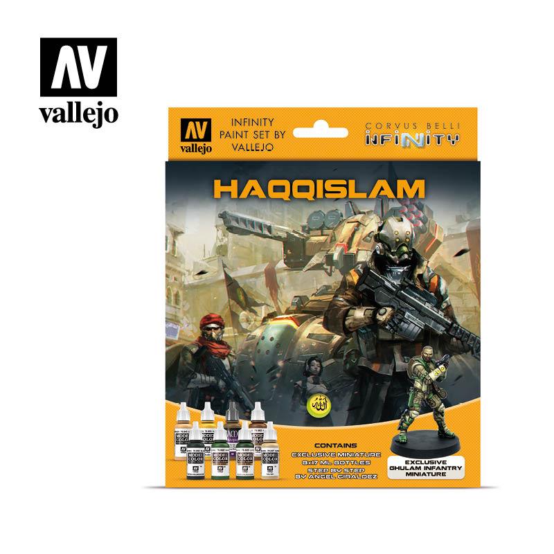 Vallejo Paint Set Haqqislam Infinity Paint Set 8 Paints + Miniature VAL70237 - Hobby Heaven