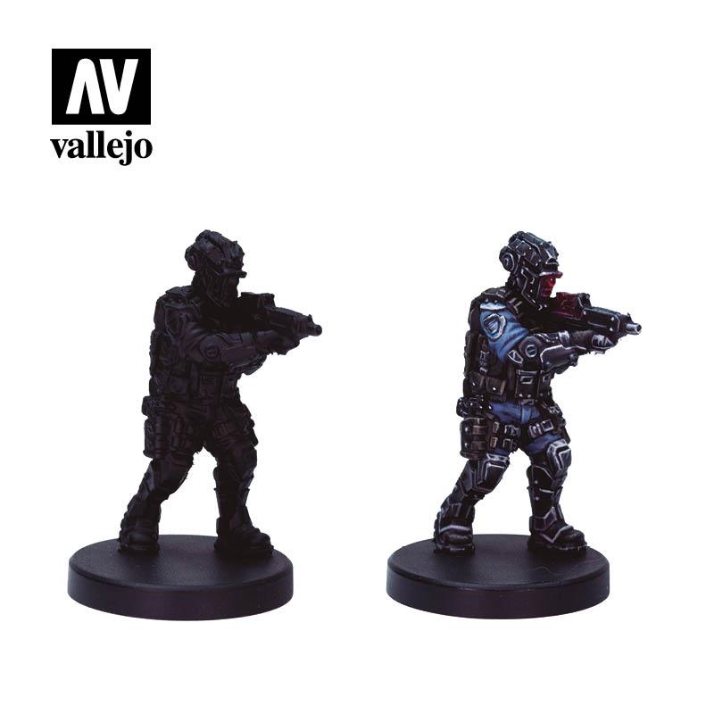 Vallejo Paint Set Lawmen by Cyberpunk Red Exclusive “Sgt. Suou” mini 8 Paints + Miniature VAL72308 - Hobby Heaven