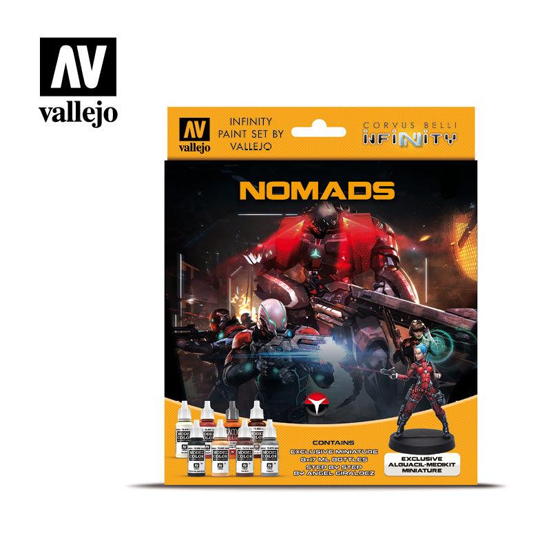 Vallejo Paint Set Nomads Infinity Paint Set 8 Paints + Miniature VAL70233 - Hobby Heaven