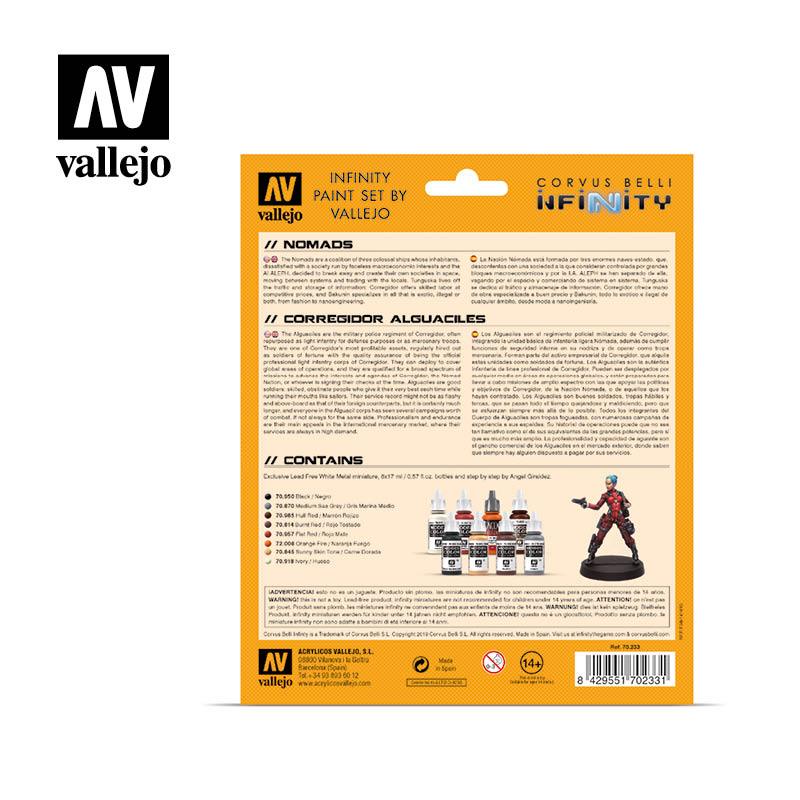 Vallejo Paint Set Nomads Infinity Paint Set 8 Paints + Miniature VAL70233 - Hobby Heaven