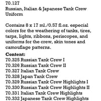 Vallejo Paint Set Russian, Italian & Japanese 8 Paints Panzer Aces Series VAL70127 - Hobby Heaven