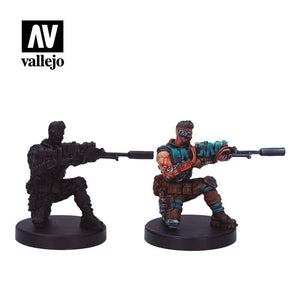 Vallejo Paint Set Solo by Cyberpunk Red Exclusive “Jonathan ‘Warlock’ Powers” 8 Paints + Miniature VAL72309 - Hobby Heaven