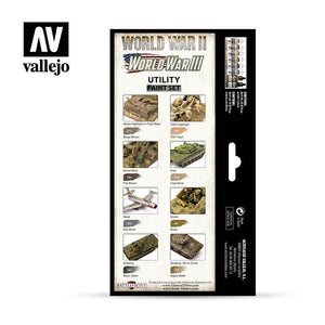 Vallejo Paint Set Utility Paint Set World War II & World War III 8 Paints Wargames Color Series VAL70201 - Hobby Heaven