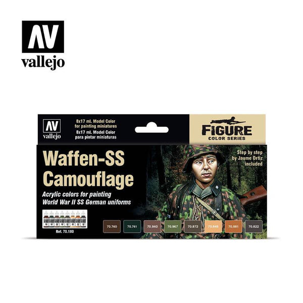 Vallejo Paint Set Waffen-SS Camouflage 8 Paints Figure Color Series VAL70180 - Hobby Heaven