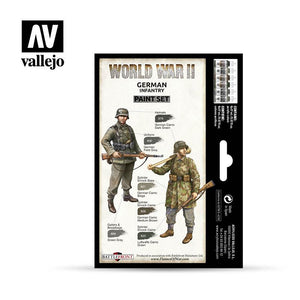 Vallejo Paint Set WWII Paint Set German Infantry 6 Paints Wargames Color Series VAL70206 - Hobby Heaven