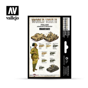 Vallejo Paint Set WWII Paint Set Italian Armour & Infantry 6 Paints Wargames Color Series VAL70209 - Hobby Heaven
