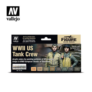 Vallejo Paint Set WWII US Tank Crew 8 Paints Figure Color Series VAL70186 - Hobby Heaven
