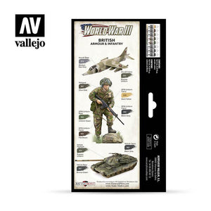 Vallejo Paint Set WWIII Paint Set British Armour & Infantry 8 Paints Wargames Color Series VAL70222 - Hobby Heaven