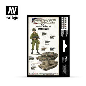 Vallejo Paint Set WWIII Paint Set NATO Armour & Infantry 6 Paints Wargames Color Series VAL70223 - Hobby Heaven
