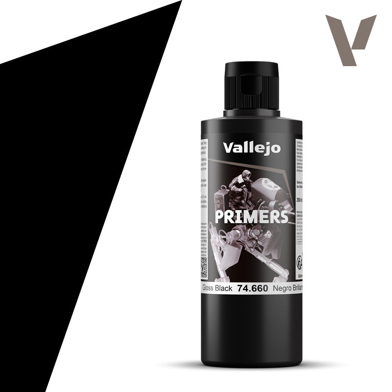 Vallejo Gloss Black Primer 200ml VAL74660