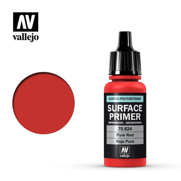 Vallejo Pure Red Surface Primer 17ml Polyurethane VAL70624 - Hobby Heaven