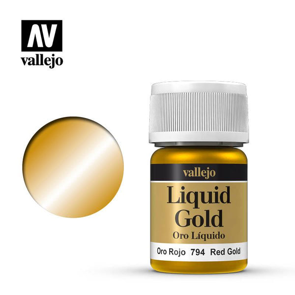 Vallejo Red Gold Liquid Gold Paints 35ml 70.794 - Hobby Heaven