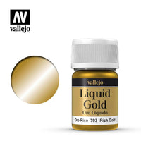 Vallejo Rich Gold Liquid Gold Paints 35ml 70.793 - Hobby Heaven