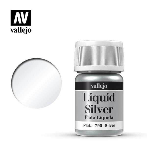 Vallejo Silver Liquid Gold Paints 35ml 70.790 - Hobby Heaven