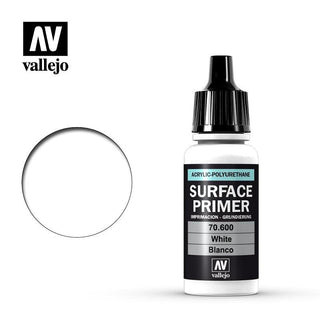Vallejo White Surface Primer 17ml Polyurethane VAL70600 - Hobby Heaven