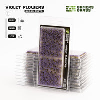 Gamers Grass Violet Flowers - Wild packaging, showcasing vibrant purple blossom imagery on various plant
