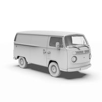 Closed van design of VW T2 1972 recreated in 1/35 scale
