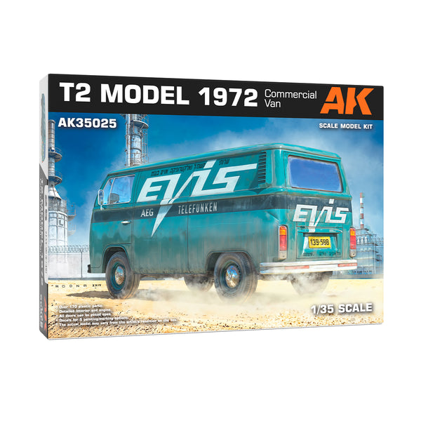 VW T2 Model 1972 Commercial Van 1/35 Scale Kit by AK Interactive