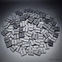 Top view of 25mm parallel slot square bases for wargaming
